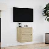 TV Wall Cabinet with LED Lights Sonoma Oak 41x31x45 cm 852275