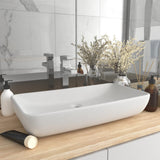 Luxury Basin Rectangular Matt White 71x38 cm Ceramic 146954