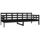 Day Bed without Mattress Black Solid Wood Pine 80x200 cm 820366