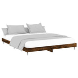 Bed Frame without Mattress Smoked Oak 200x200 cm Engineered Wood 832218
