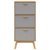 Shoe Cabinet OLDEN Grey and Brown 55x35x120cm Solid Wood Pine 358619