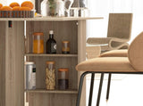 Folding Dining Table, Drop Leaf Table for Small Spaces with 2-tier Shelves, Small Kitchen Table with T3398P328154