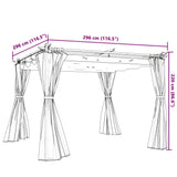 Gazebo with Curtains Anthracite 3x3 m Steel 4003918