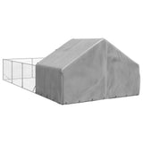 Outdoor Dog Kennel with Run 7x3x1.9 m Galvanised Steel 3329244