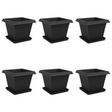 Plant Pots 6 pcs Black 38 x 38 x 30 cm Plastic 3403302