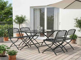 Outdoor Furniture Set Folding 5 pcs Anthracite Iron and Steel 3422893