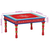 Coffee Table Red Hand Painted Solid Wood Mango 353766