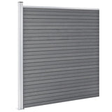 WPC Fence Set 2 Square 1 Slanted 446x186 cm Grey 3053234