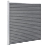WPC Fence Set 2 Square + 1 Slanted 446x186 cm Grey 3053234
