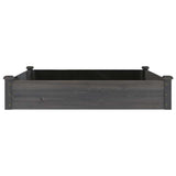 Garden Raised Bed with Liner Grey 120x120x25 cm Solid Wood Fir 364294