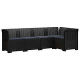 5-Seater Garden Sofa with Cushions Rattan Look PP Anthracite 3444037