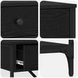 Console Table with Drawer Black Oak 75 x 34.5 x 75 cm Wood 871314
