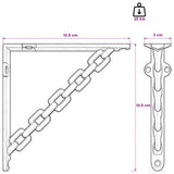 Wall Shelf Brackets 12 pcs Antique White 10.5 x 10.5 x 3 cm 42038918