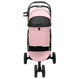 Folding Pet Stroller Adjustable Pink 78 x 54 x 101 cm Polyester 42012437