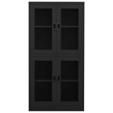 Office Cabinet Anthracite 90x40x180 cm Steel and Tempered Glass 335941