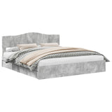 Storage Bed Concrete Grey 200 x 200 cm Engineered Wood 3413064