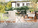 3 Pieces Outdoor Bistro Set, Glass Top Outdoor Table and 2 Folding Chairs with Protecting Feet, T3398P328516