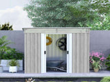 6.5 x 4FT Galvanised Metal Shed with Foundation Kit, Lockable Tool Garden Shed with Double Sliding T3398P314778