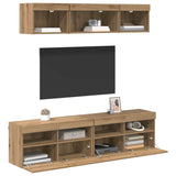 TV Wall Units with LED 5 pcs Artisan Oak 80 x 30 x 40 cm 3402969