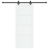 Sliding Door ORKDAL 86 x 211 cm Engineered Wood White and Black 3450213