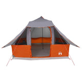 Tipi Tent with Roof Grey and Orange 358 x 296 x 258 cm Taffeta 42000971