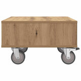 Side Table with Wheels Artisan Oak 50.5 x 50 x 30 cm 891031