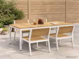 Garden Dinner Table White 180 x 88.5 x 75 cm Solid Acacia Wood 901769
