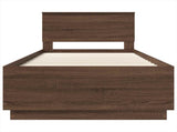 Bed Frame with Headboard Brown Oak 90 x 190 cm Engineered Wood 3408116