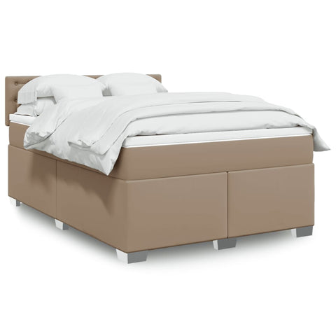 Box Spring Bed with Mattress Cappuccino 160x200 cm Faux Leather 3286131
