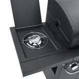 Gas BBQ Grill with 4 Burners Black Powder-coated Steel 367584