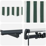 Retractable Awning Green and White 300 x 250 cm 3330181