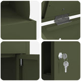 Parcel Drop Box with Door Olive green 47.5 x 38 x 59 cm Steel 874943