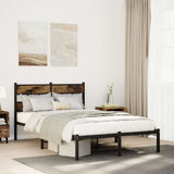 Metal Bed Frame without Mattress Smoked Oak 120x190 cm Small Double 4017050
