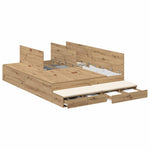 Storage Bed Frame with Drawer Artisan oak 236.5 x 140 x 31.5 cm 3335644