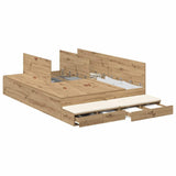 Storage Bed Frame with Drawer Artisan oak 236.5 x 150 x 31.5 cm 3335652