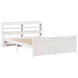 Bed Frame White Solid pine wood Double Double Bed Frame 3306761