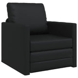 Folding Sofa Bed Black 74 x 77 x 81 cm Faux Leather 42030492