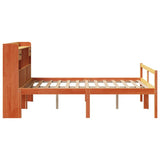 Bookcase Bed without Mattress Wax Brown 140x190cm Solid Wood Pine 3322069