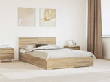 Bed Frame with Drawer Sonoma Oak 120 x 190 cm Engineered Wood 3408283