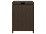 Outdoor Garbage Bin Brown 40 x 40 x 80 cm Poly Rattan 42026889