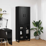 Highboard Black Oak 69.5 x 34 x 180 cm Engineered Wood 3403194