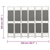 6-Panel Room Divider Grey 210x165 cm Fabric 338557