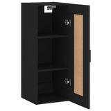 Wall Mounted Cabinet Black 34.5x34x90 cm Engineered Wood 830501