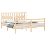 Bed Frame without Mattress Super King Size Solid Wood 3194326