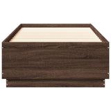 Bed Frame with LED without Mattress Brown Oak 90x200 cm 3209638