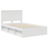 Bed Frame with Headboard White 120 x 200 cm Solid Pine Wood 3411028