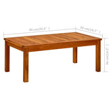 ZNTS Garden Coffee Table 90x50x36 cm Solid Acacia Wood 316400