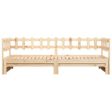 Pull-out Day Bed without Mattress 2x cm Solid Wood Pine 820766