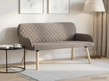 2 Seater Sofa with Solid Wood Legs 2-Seater Taupe Linen Fabric 42051036
