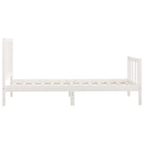 Bed Frame without Mattress White 100x200 cm Solid Wood 3106824